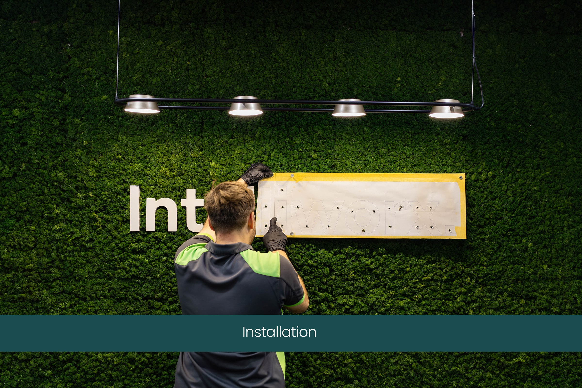 Moss Wall Installation with Logo